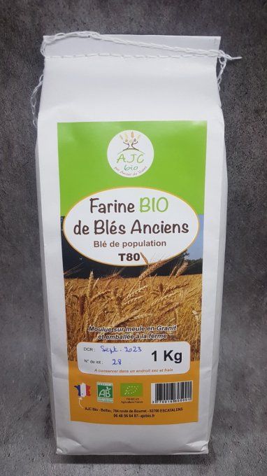 1 kg Farine Bio Blés Anciens T80 